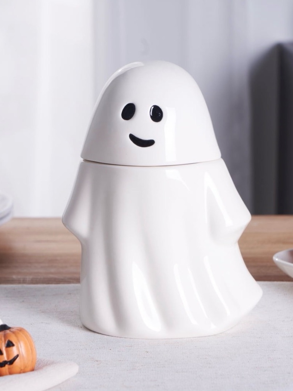 Darling White Ghost Ceramic Treat Jar by Celebrate